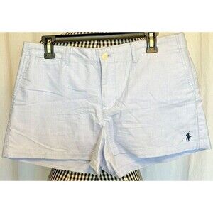POLO Ralph Lauren  Women’s Light Blue Chino Mom Shorts 100% Cotton Size 10 Golf